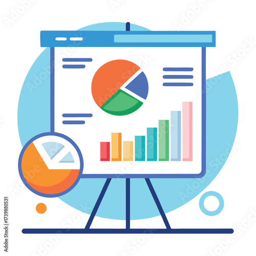 -business-presentation-board-with-growth-chart-and.eps