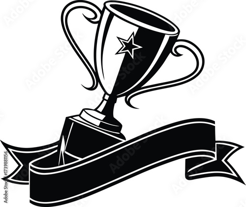Trophy Cup Vector Illustration, Symbol of Success and Achievement in Competition