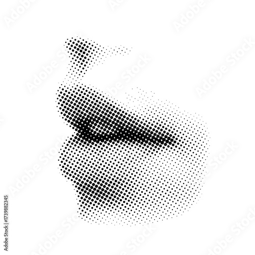 Silhouette of smoky female profile with night sky and clouds in black and white