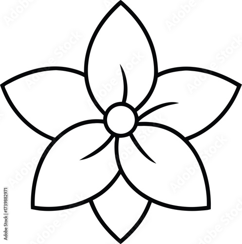 Minimal jasmine flower icon for floral designs and botany