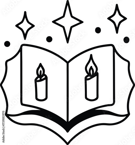 magical book with glowing runes surrounded by 