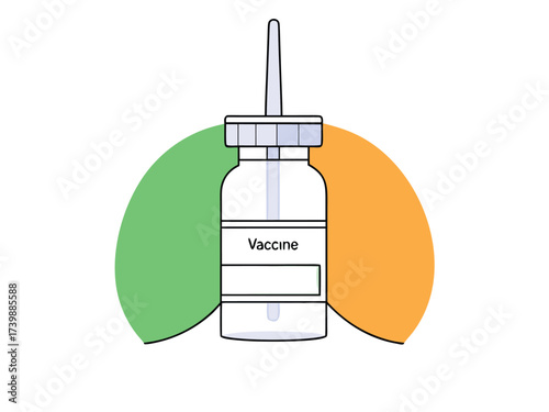 Vector art of vaccine bottle with dropper