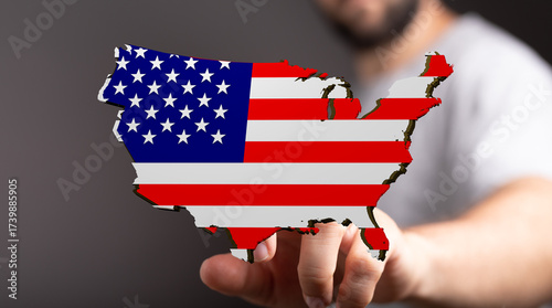 Person holding a digital US...