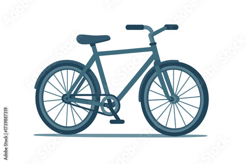 Stylized flat design of a classic city bicycle representing urban commuting and sustainable travel