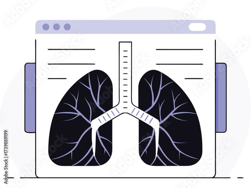 Vector art of lung anatomy illustration