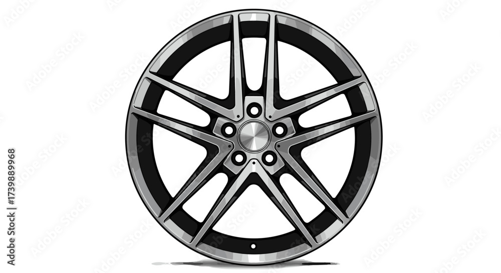 Obraz premium car wheel on white background sporty