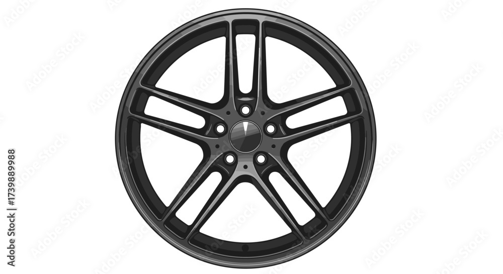Obraz premium car wheel isolated on white star