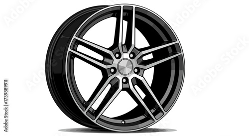 car wheel isolated on white background sporty looks