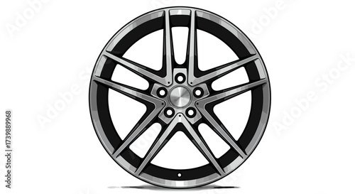 car wheel on white background sporty