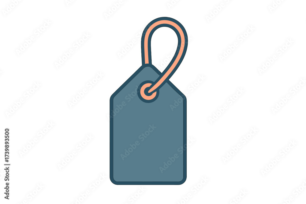 Fototapeta premium Stylized blank retail price tag with a loop string for commerce sales and discount