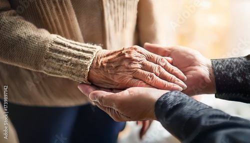 helping hands care for the elderly concept
