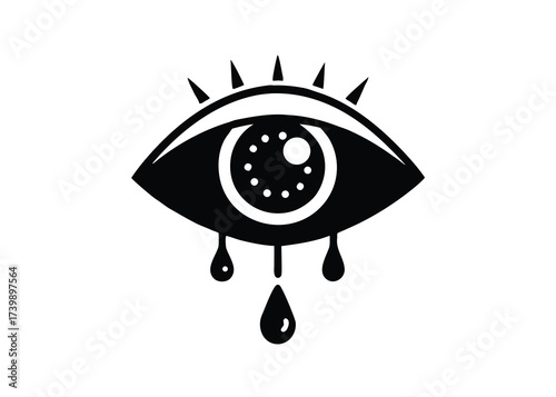 bleeding eye silhouette vector icon