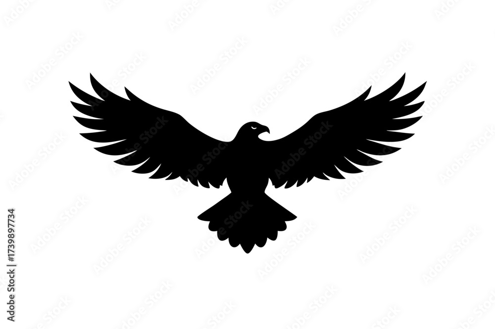 Obraz premium Silhouette of an eagle in flight on transparent background