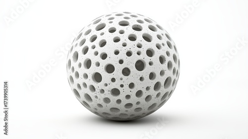 Soft Gray Sphere Positioned Centrally on Crisp White Background in Simple Minimalist Arrangement