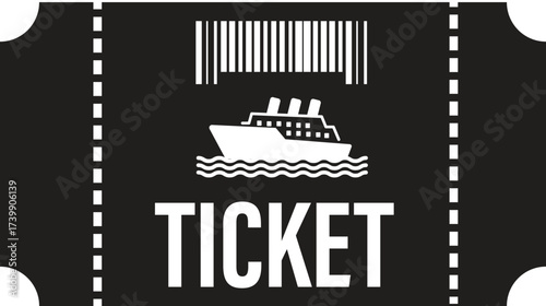 ship ticket icon. ship paper ticket sign. cruise ticket symbol. flat style.