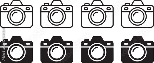 camera icon pack flat glyph and silhouette designs scalable vector and raster