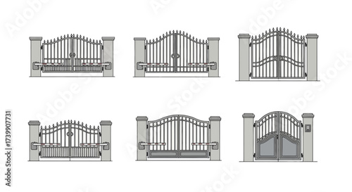 Collection of different automatic driveway gate designs.