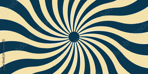 Abstract background with rays retro starburst. Funky ray elements, circle motifs. Curve smoothly, forming swirling vortex effect.Dynamic spiral effect reminiscent of retro candy swirls or vintage...
