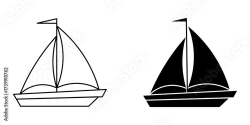  sailboat icon white on background