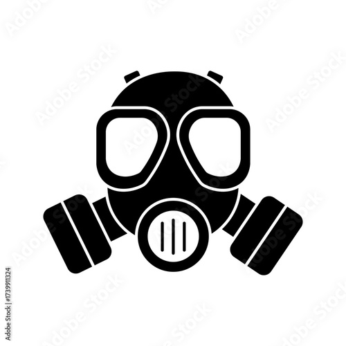 gas mask icon white on background