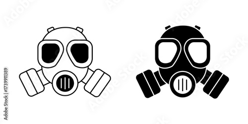 gas mask icon white on background