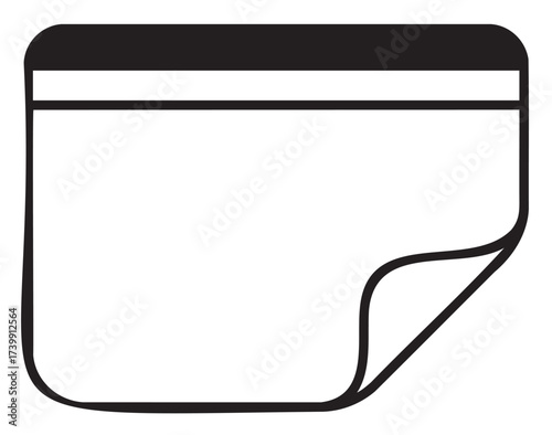 Black and outline icon of a folded storage bag with a sealed zipper; design for organization and packing concepts.