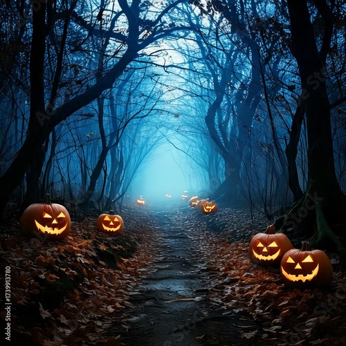 Enchanted Forest Halloween Pumpkin Path