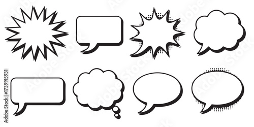 versatile comic bubble silhouettes speech thought burst balloon vector ai eps png perfect for comics