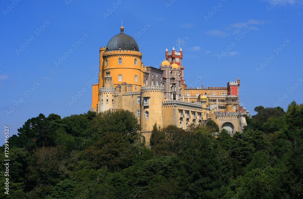 Fototapeta premium Portugal, Lisbon, Sintra, Palacio da Pena - National Palace of Pena and park. National monument.