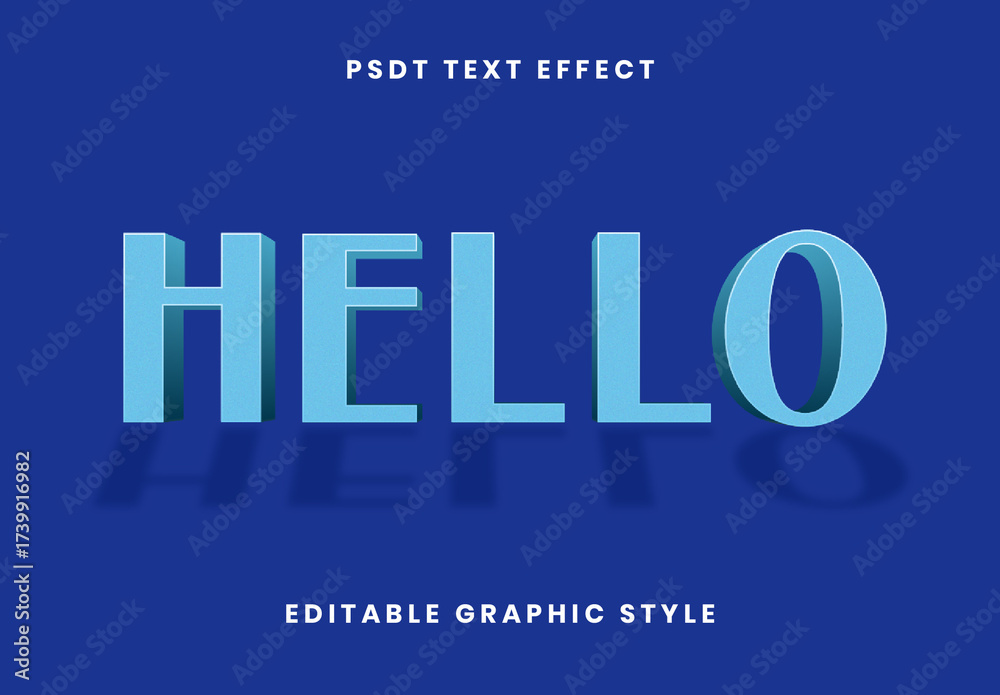 Blue 3D Stand Text Effect Shadow Block Font Stock Template | Adobe Stock