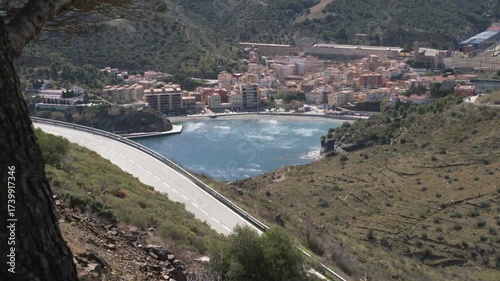Panoramic View of Portbou, Catalonia, Spain