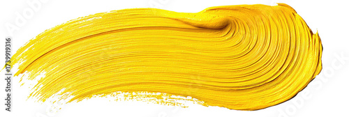 A vibrant, textured, bold yellow paint stroke