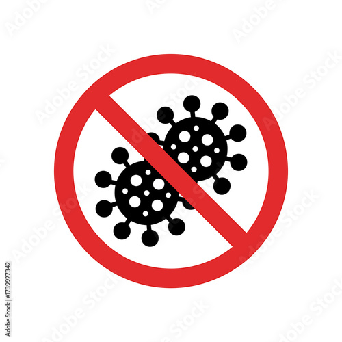 Stop virus infection sign conceptual illustration of pandemic prevention and control measures including hygiene and vaccination efforts for public health safety and wellbeing
