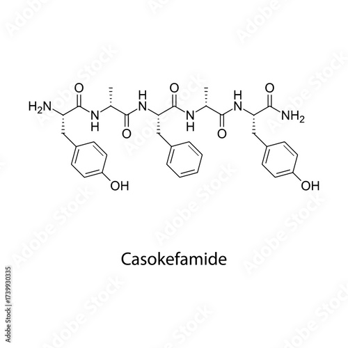 BW373U86 molecular structure, experimental selective ?-opioid receptor agonist analgesic research compound, clean scientific vector diagram, flat skeletal chemical formula isolated 