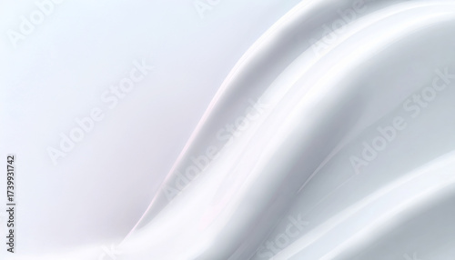 Smooth white and gray curves flow like soft cloth with shiny light on them.