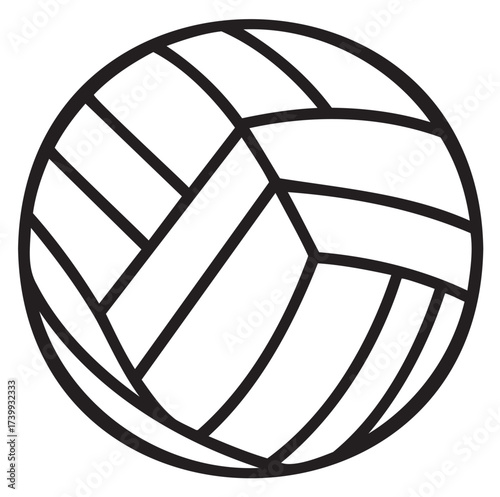 Simplistic black outline of a ball of yarn with linear patterns forming distinctive triangular sections.