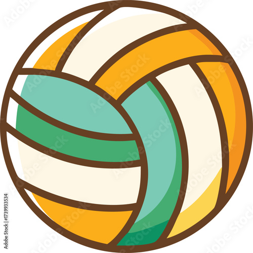 Vibrant volleyball design sport game equipment active recreation playful graphics