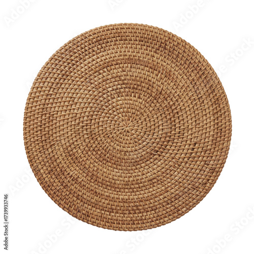 Photos Round woven rattan placemat top view