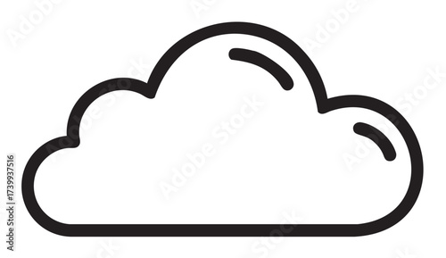 Black outline of a simplistic cloud shape representing weather or internet concepts.