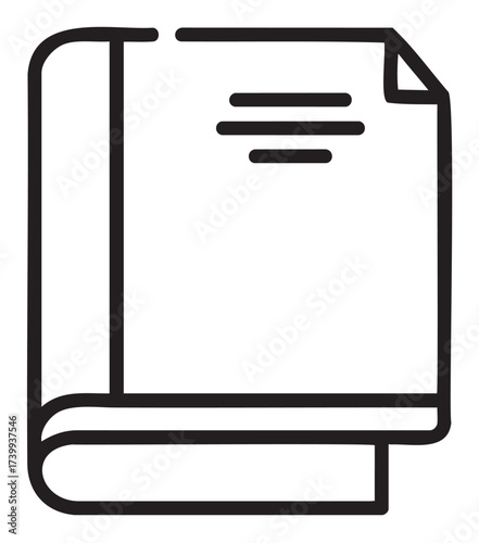 Black outline icon of a folded newspaper with visible text lines on the top, representing news, media, and communication concepts.