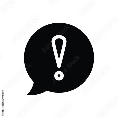 buble and exclamation mark solid icon vector design good for web or mobile app