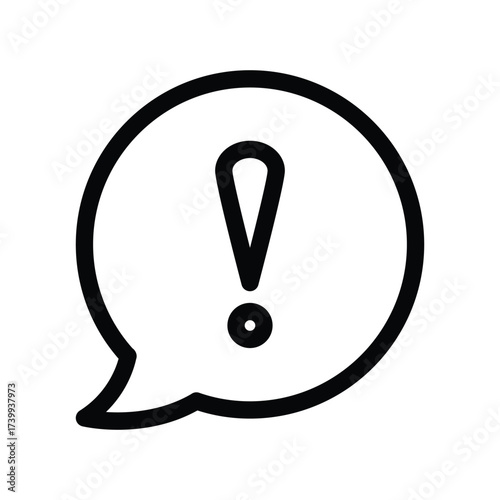 buble and exclamation mark outline icon vector design good for web or mobile app