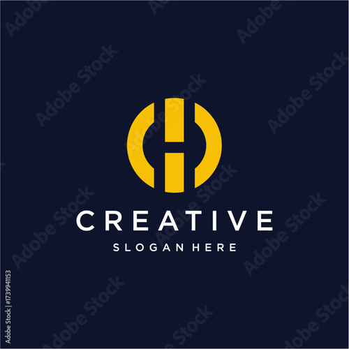 modern creative logo of initials H and D and C