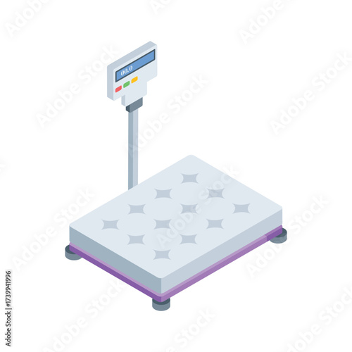 Creatively designed an isometric illustration of a digital mattress scale.