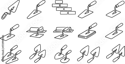Trowel, Trowel Silhouette, Trowel Vector, Trowel Clipart, Cement Trowel, Plastering Trowel Vector, Bricklaying Trowel, Masonry Trowel, Cement Trowel Silhouette