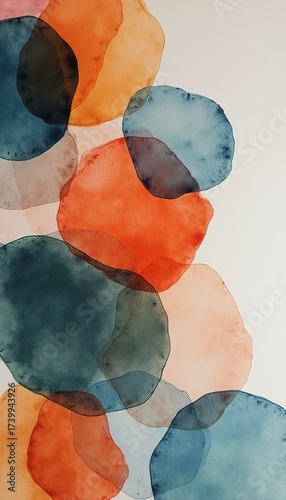 Abstract watercolor circles in vibrant hues