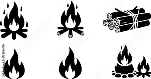 Campfire , Campfire silhouette, Bonfire , Campfire fire  bundle, Bonfire silhouette bundle, Campfire flame , Campfire flame silhouette, Campfire clipart, Campfire vector bundle.