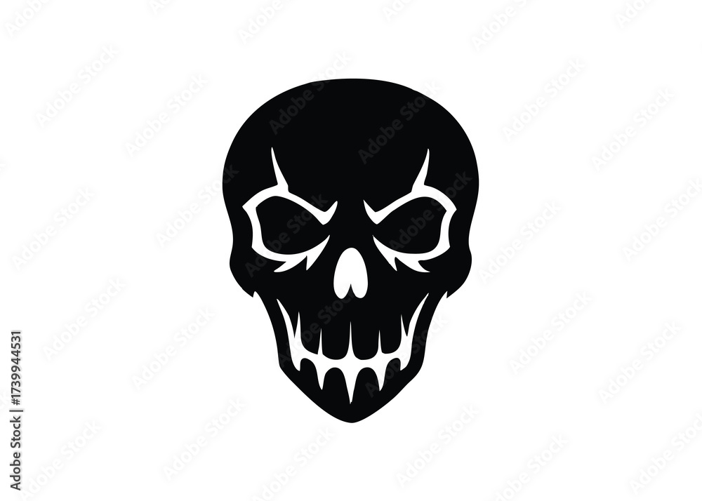 Fototapeta premium dark blood skull silhouette vector icon