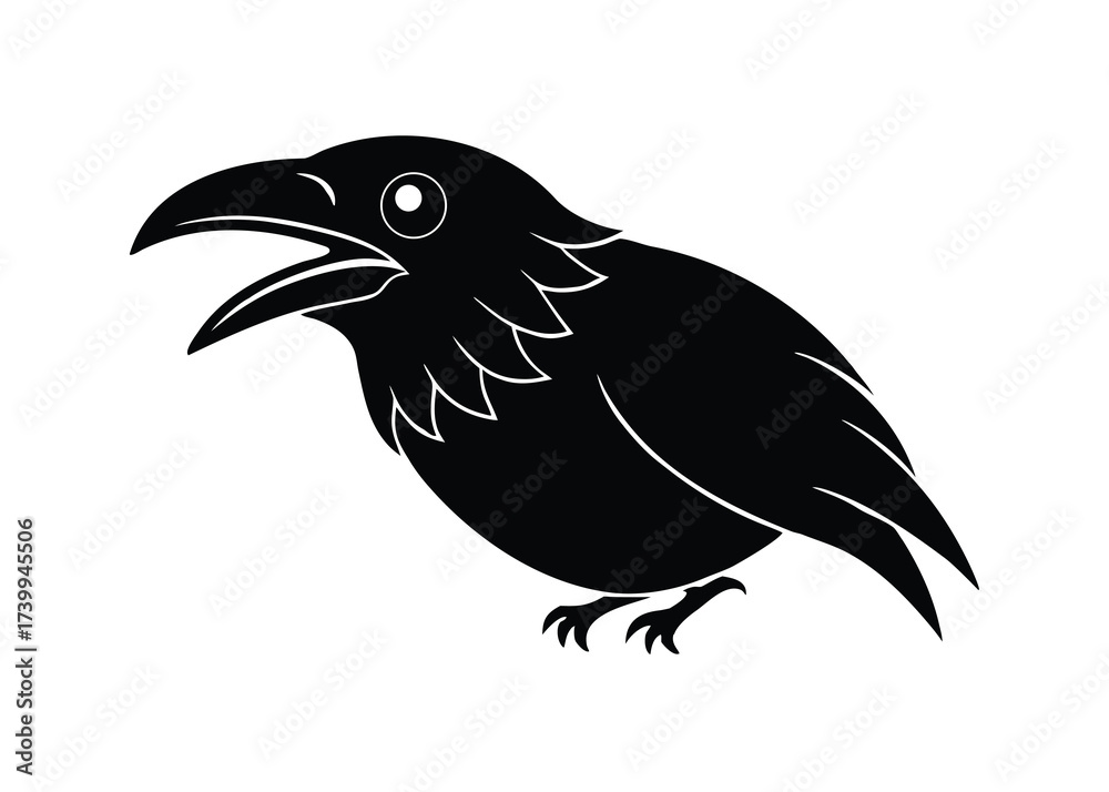 Obraz premium dark crow jaw silhouette vector icon