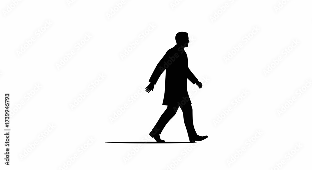 Fototapeta premium Doctor Walking Vector Dynamic Medical Silhouette